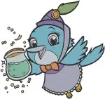 Disney Princess Palace Pets Seashell Pony Ariel Bluebird Cat Winter Outfit - Filled Embroidery Design - 4471