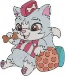 Disney Princess Palace Pets Seashell Pony Ariel Bluebird Cat Winter Outfit - Filled Embroidery Design - 4473