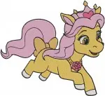 Disney Princess Palace Pets Treasure Cat Ariel Petite Pony Belle Golden Collection - Filled Embroidery Design - 4485