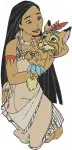 Disney Princess Palace Pets Petite Pony Belle Summer Dog Rapunzel Jasmine Indian Dress - Filled Embroidery Design - 4489