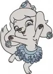 Disney Palace Pets Cinderellas Dog Pumpkin Line And Color Various Poses - Filled Embroidery Design - 4494