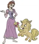 Disney Palace Pets Pumpkin Beauty With Princesses Cinderella And Aurora - Filled Embroidery Design - 4508