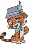 Disney Palace Pets Jasmines Tiger Sultan Various Royal And Playful Poses - Filled Embroidery Design - 4524