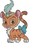 Disney Palace Pets Jasmines Tiger Sultan Sleeping Posing And Playful Actions - Filled Embroidery Design - 4528