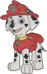 Paw Patrol Hero Pups Chase Marshall And Rubble Construction Dog Team Poses - Filled Embroidery Design - 4562