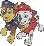 Paw Patrol Hero Pups Chase Marshall And Rubble Construction Dog Team Poses - Filled Embroidery Design - 4563