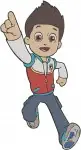Paw Patrol Ryder Leader And Rubble Construction Pup Standing And Action Poses - Filled Embroidery Design - 4567