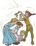 Peter Pan Wendy Tinker Bell Captain Hook Smee Darling Children Classic Scenes - Filled Embroidery Design - 4579