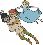 Peter Pan Wendy Tinker Bell Captain Hook Smee Darling Children Classic Scenes - Filled Embroidery Design - 4580