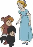 Peter Pan Wendy Tinker Bell Captain Hook Smee Darling Children Classic Scenes - Filled Embroidery Design - 4582