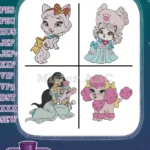 Disney Princess Palace Pets Jasmine Sultan Tiger Poodle Cat Various Royalty - Filled Embroidery Design - Instant Download