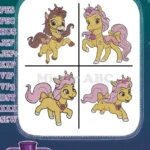 Disney Princess Palace Pets Treasure Cat Ariel Petite Pony Belle Golden Collection - Filled Embroidery Design - Instant Download