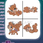 Disney Palace Pets Rapunzels Deer Gleam Various Playful And Posing Stances - Filled Embroidery Design - Instant Download