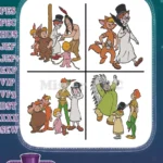 Peter Pan And Never Land Characters Captain Hook Wendy Lost Boys Tiger Lily Group - Filled Embroidery Design - Instant Download