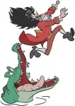 Peter Pan Captain Hook On Tick Tock Crocodile And Crocodile Chasing Hook - Filled Embroidery Design - 4595