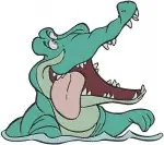 Peter Pan Captain Hook On Tick Tock Crocodile And Crocodile Chasing Hook - Filled Embroidery Design - 4598