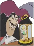 Peter Pan'S Captain Hook Villain - Spyglass Hourglass Tinker Bell In Lantern And Wendy - Pirate Scheming - Filled Embroidery Design - 4613