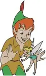 Peter Pan The Boy Who Wouldn'T Grow Up - Fairy Dust Panpipes And Flying Lessons - Hero Of Neverland - Filled Embroidery Design - 4627