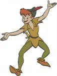 Peter Pan The Eternal Youth - Kneeling Standing And Soaring Flying Action Poses - Neverland Protagonist - Filled Embroidery Design - 4645