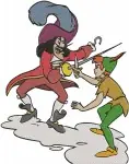 Peter Pan Versus Captain Hook Epic Sword Fight - Dynamic Pirate Duel Action Scenes - Neverland Battle For Glory - Filled Embroidery Design - 4665