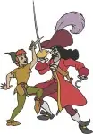 Peter Pan And Captain Hook Intense Sword Dueling - Neverland Pirate Showdown - High Stakes Fight Poses - Filled Embroidery Design - 4667