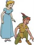 Peter Pan And Wendy Darling Soaring Over Neverland - Magical First Flight Together - Adventure Duo In The Sky - Filled Embroidery Design - 4678