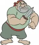 Peter Pan'S Mr Smee Pirate Antics - Worried Action And Swashbuckling Poses - Hook'S Comical Right Hand Man - Filled Embroidery Design - 4685
