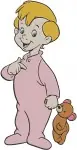 Peter Pan'S Michael Darling In Pink Pajamas With Teddy Bear - Innocent Child Poses - Neverland Character - Filled Embroidery Design - 4723