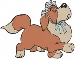 Peter Pan'S Wendy Darling In Blue Nightgown And Nana The Faithful St Bernard Dog - Gentle Friends Of Neverland - Filled Embroidery Design - 4726