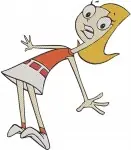 Disney Phineas And Ferb Candace Flynn Screaming Winter Outfit Expressive Poses Collection - Filled Embroidery Design - 4741