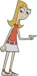 Disney Phineas And Ferb Candace Flynn Pointing Frustrated Teenager Various Poses - Filled Embroidery Design - 4744
