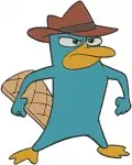 Disney Phineas And Ferb Perry The Platypus Agent P Disguise Fedora Standing Designs - Filled Embroidery Design - 4779