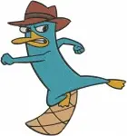 Disney Phineas And Ferb Perry The Platypus With Candace Flynn Interaction - Filled Embroidery Design - 4783