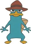 Disney Phineas And Ferb Perry The Platypus With Candace Flynn Interaction - Filled Embroidery Design - 4785