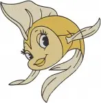 Disney Pinocchio Cleo The Goldfish Pet Fish Various Swimming Poses Cute Designs - Filled Embroidery Design - 4806