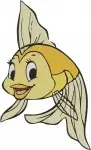 Disney Pinocchio Cleo The Goldfish Pet Fish Various Swimming Poses Cute Designs - Filled Embroidery Design - 4808
