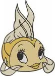 Disney Pinocchio Cleo The Goldfish Pet Fish Various Swimming Poses Cute Designs - Filled Embroidery Design - 4809
