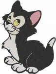 Disney Pinocchio Figaro Kitten Sleeping In Box Walking Cute Pet Cat Bundle - Filled Embroidery Design - 4814