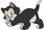 Disney Pinocchio Figaro Kitten Sleeping In Box Walking Cute Pet Cat Bundle - Filled Embroidery Design - 4815