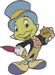 Pinocchio Jiminy Cricket Dapper Poses With Top Hat And In Ornate Frame - Filled Embroidery Design - 4857