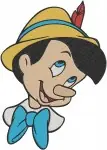 Pinocchio Puppet Boy Portraits With Flower And Various Standing Expressions - Filled Embroidery Design - 4870