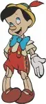 Pinocchio Puppet Boy Portraits With Flower And Various Standing Expressions - Filled Embroidery Design - 4872