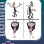 Disney Phineas And Ferb Dr Doofenshmirtz Isabella Garcia Shapiro Fireside Girls Set - Filled Embroidery Design - Instant Download