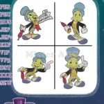 Disney Pinocchio Jiminy Cricket Official Conscience Badge Pointing Guiding Collection - Filled Embroidery Design - Instant Download