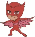 Pj Masks Gekko Green Hero Owlette Red Hero Greg Amaya Flying Climbing Set - Filled Embroidery Design - 4398