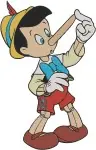 Pinocchio Various Poses Including Long Nose Lying And Expressive Stances - Filled Embroidery Design - 4878