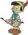 Pinocchio With Bow Arrow Piggy Bank And Various Adventurous Character Poses - Filled Embroidery Design - 4881