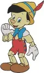 Pinocchio With Bow Arrow Piggy Bank And Various Adventurous Character Poses - Filled Embroidery Design - 4883