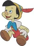 Pinocchio With Bow Arrow Piggy Bank And Various Adventurous Character Poses - Filled Embroidery Design - 4884