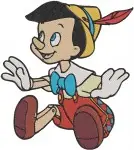 Pinocchio Classic Character Various Expressive Standing And Sitting Poses Set - Filled Embroidery Design - 4886